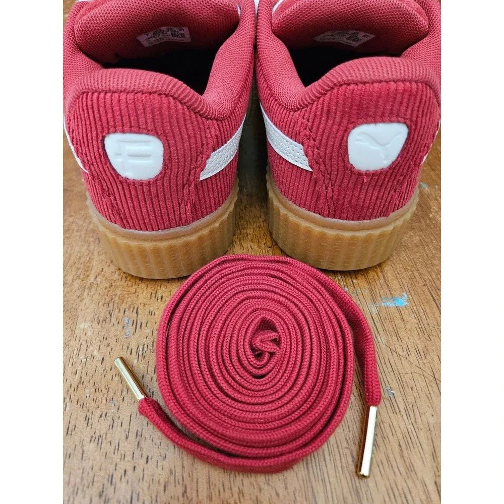 Puma X Fenty Creeper Phatty Rihanna Corduroy Red White Kids Shoes Size 3 New